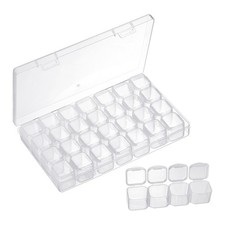 Bead Organizer Box 28pcs Diamond Art Containers and 1pcs Plastic Storage Case