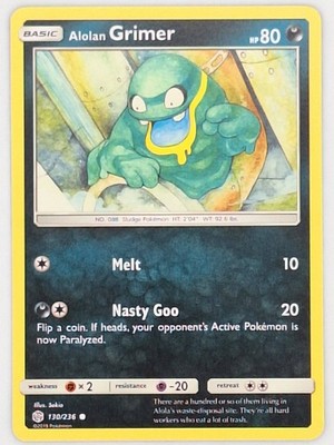 Alolan Grimer 130/236 Pokemon - Sun & Moon Cosmic Eclipse MP