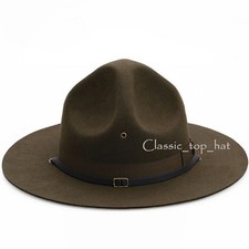 Military Campaign Hat Drill Sergeant Instructor Hat Mountie Ranger Hat 100 Wool