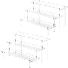 3 Tier Acrylic Display Risers, Large Perfume Organizer Stand 2 Pack