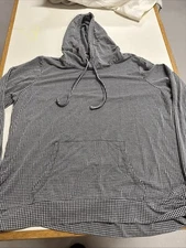 Weatherproof Vintage Gingham Pullover Hoodie Medium Base Layer Lightweight Top