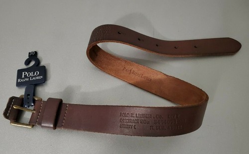 POLO RALPH LAUREN SINGLE PRONG LEATHER TAB BOYS DISTRESSED BROWN LEATHER BELT:30 - Picture 1 of 6
