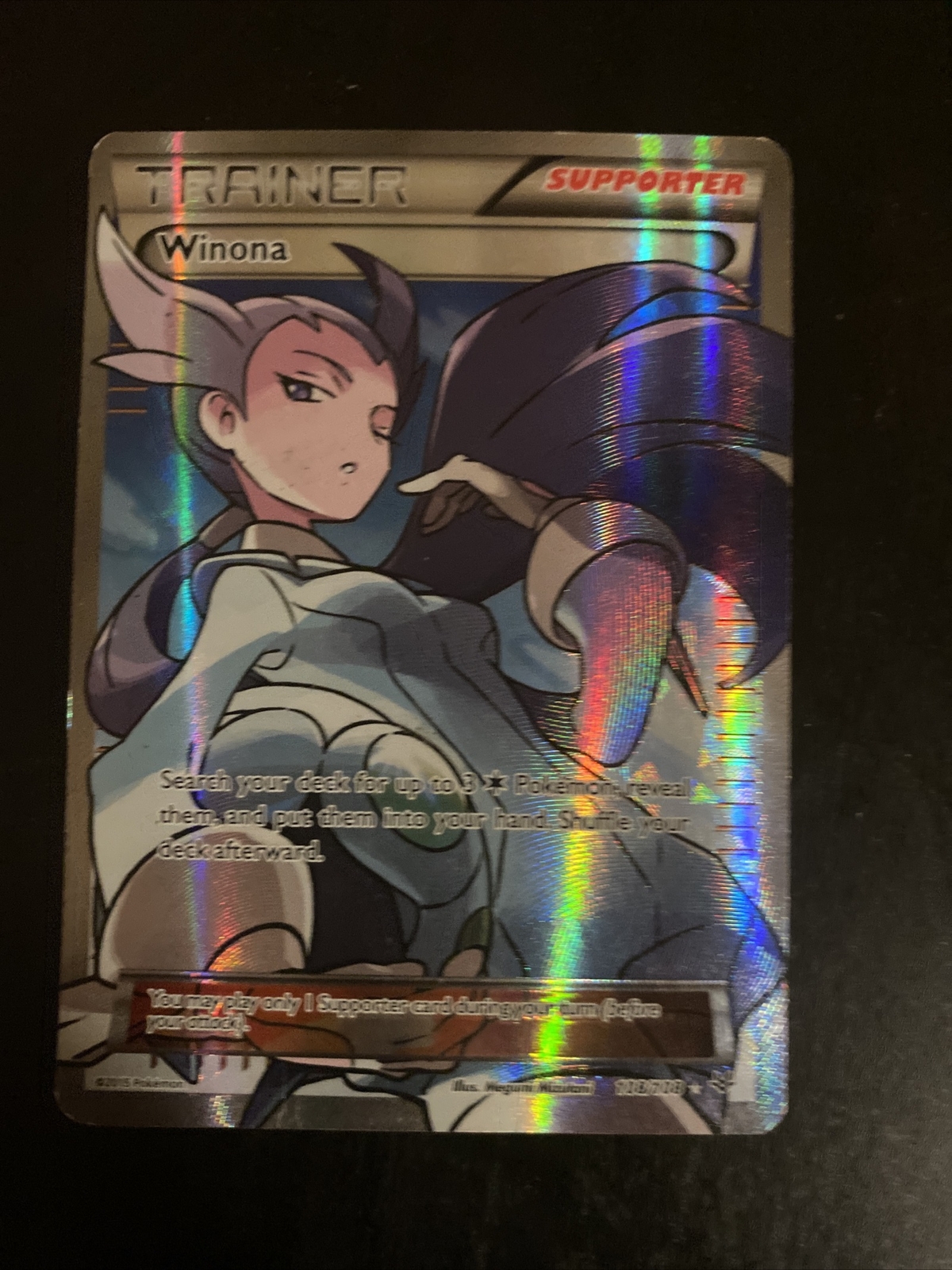 Full Art Winona Ultra Rare 108 108 Pokemon Xy Roaring Skies Holo Supporter Lp Ebay