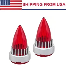 2'' Bullet Turn Signal Light Red Lens Cover Bezels For Harley Fatboy Softail