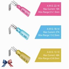 50/100x Heat Shrink Piggyback Quick Disconnect Terminals Wire Crimp Connectors