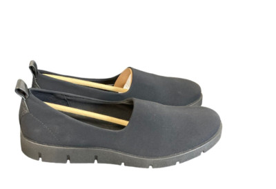 Ecco NEW Bella Black Fabric Upper Slip-On Comfort Flat Shoes Women's 41/10-10.5