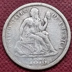 1876 Seated Liberty Dime 10c Better Grade VF #66184