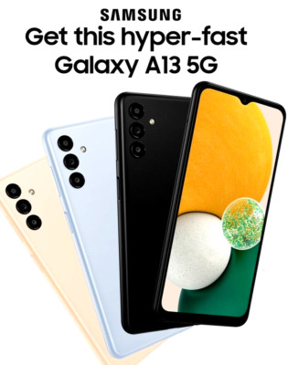 Samsung Galaxy A13 5G A136U 64GB (GSM UNLOCKED) 6.5'' Black Smartphone -OPEN BOX-