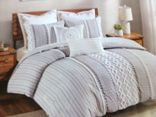 INK  IVY KING CAL KING 100 COTTON DUVET COVER SET HEATHER NEW