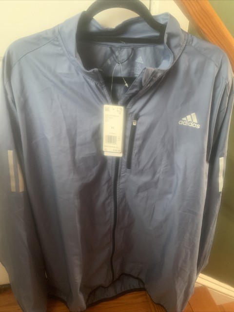 adidas Own The Run Light Weight Running Rain Jacket Blue Ink DZ2314 Size XL  for sale online | eBay