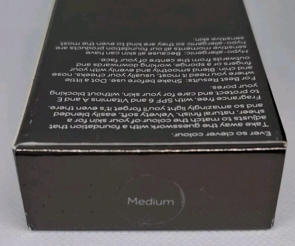 Boots No7 Intelligent Colour Foundation MEDIUM Spf6 Hypo Allergenic SEALED x1 - Image 4 of 4