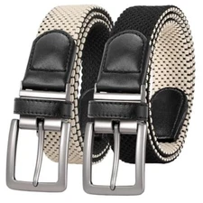 Stretch Belt Men,Mens Golf Woven Web Belt Reversible for Casual Jeans Pants