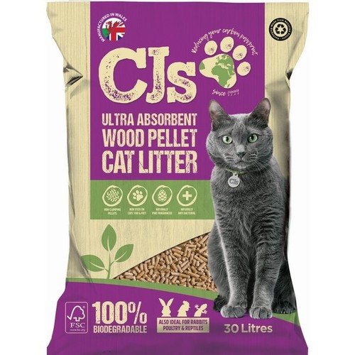 Premium Cat Small Pet Litter CJs Ultra Absorbent Wood Based Pellet Cat