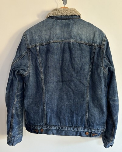 Levi’s Sherpa Trucker Denim Vintage 90s Jacket Mid Blue /honey Fur Fleece M - Picture 17 of 18