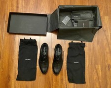 New In Box! Dolce& Gabbana DG lace-ups dress Black Leather Shoes Size 8