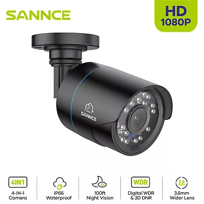 Sannce 1080P 4in1 Wired Home CCTV Security Camera Outdoor Waterproof Night Visio