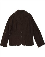 Mossimo Womens 2 Button Blazer Jacket Uk 16 Large Black Linen Bu73