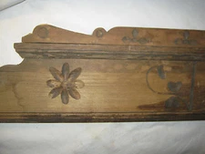 ANTIQUE COUNTRY PRIMITIVE HOME WALL CARVED WOOD BOARD HAT IRON COAT HOOK RACK US