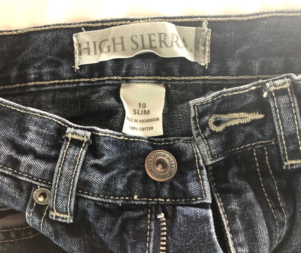 HIGH SIERRA Boys Jeans - Sz 10 SLIM - 23” inseam Blue Relaxed Loose Leg 90s VTG - Image 2 of 4