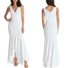 NEW DRESS THE POPULATION Off White DEMI High/low MERMAID Evening Dress GOWN S