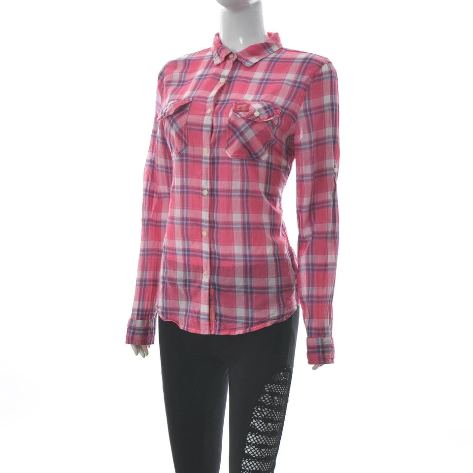 Superdry Women's Famous Authorized Classic Shirt Roll Long Sleeve Plaid Size L - Image 2 of 4