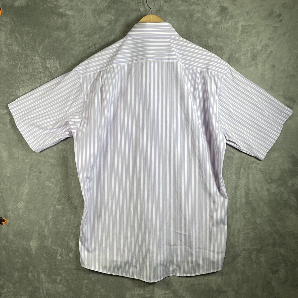Auténtica Camisa Balenciaga Para Hombre Talla 110/42 XL Rayas Púrpura Manga Corta París Foto 2 de 4