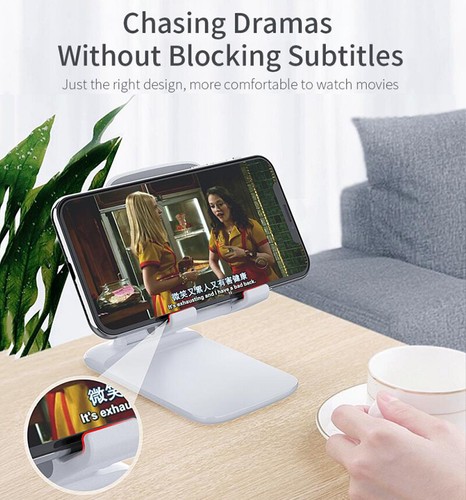 Foldable Desk Cell Phone Tablet Holder Stand Adjustable For iPhone 14 iPad Pro - Picture 10 of 14
