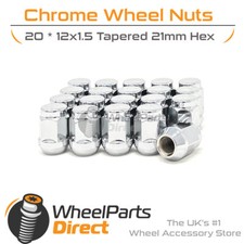 Tuercas de rueda (20) 12x1,5 cromadas para Mazda CX-3 15-22 con ruedas originales
