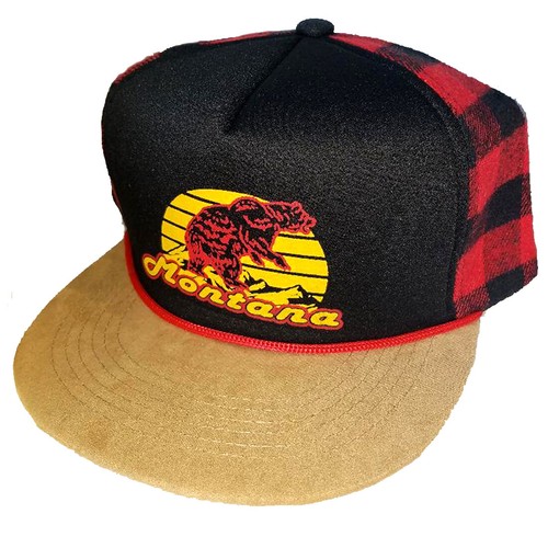 Montana Bear Sunset Buffalo Check Plaid 