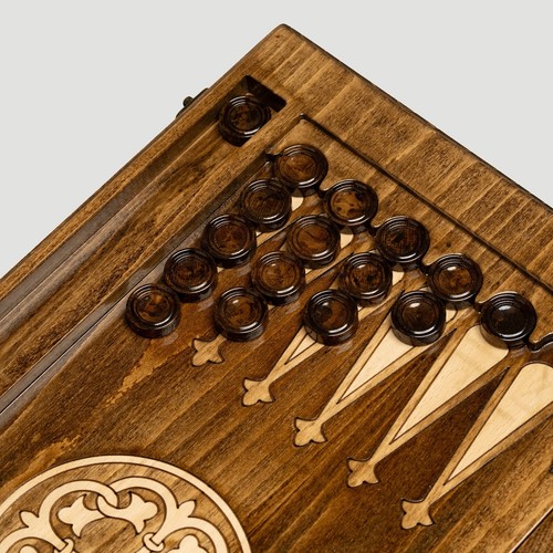 Luxury Wooden Backgammon Set Armenian, Tree of Life, 19.6" x 19.6", 50 x 50 cm - Picture 6 of 9