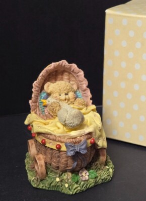 Wei Cheng 1994 Baby bear w/Goose in Craddle