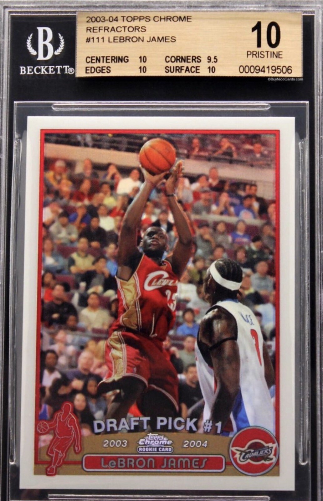 2003 Topps Chrome Refractor LeBron James ROOKIE RC #111 BGS 10 PRISTINE