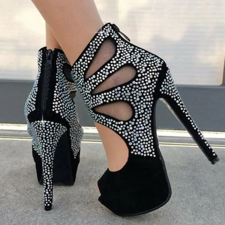 Womens Rhinestone Super High Heels Sexy Toe Platform Shoes Party Clubwear | eBay