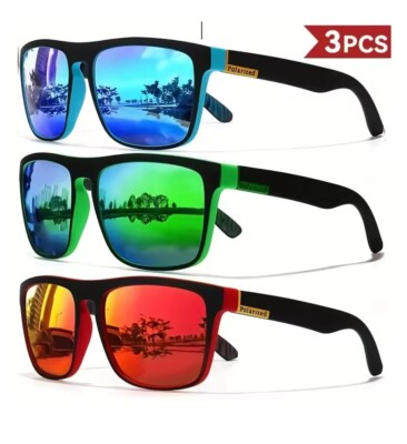 3 SONNENBRILLEN POLARISIERT SPORT HERREN DAMEN eckig Sport Berg Ski