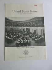 United States Senate Ninety-third Congress BOOKLET 1973 vintage