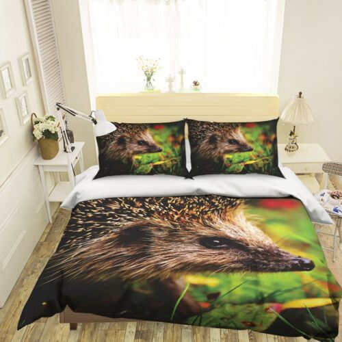 3D Hedgehog N1258 Animal Bed Pillowcases Quilt Duvet Cover Queen King Fay