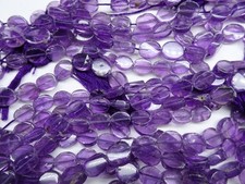 THREE 14" Strands Natural Amethyst 9-11mm Long Rustic Oval Stone Beads A928 DNG