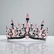 Tiara Black pink Crystal Gothic Headpiece