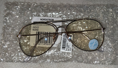 Nordstrom Bp. 58mm BlueLight Blocking Glasses - Silver NEW