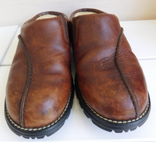 UGG Midtown Womens Size 7 Sheepskin Brown Leather Slip on Mules Clog Slippers