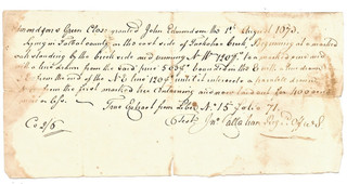 1771 TALBOT COUNTY MARYLAND COPY OF A 1673 LAND DOCUMENT SIGNED JOHN CALLAHAN