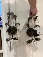 Antiqued Gold Chandelier And Sconces