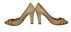 Women's Jon Josef Cream & Brown Peep-toe Leather Heels. Size 10B — photo 6