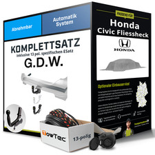 Für HONDA Civic Fliessheck IX Typ FK Anhängerkupplung abnehmbar +eSatz 13pol 15-