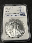 2024 American Silver Eagle 1oz .999 Silver NGC MS69 Early Releases #MS69