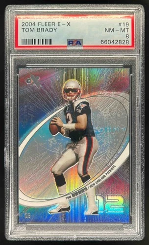 2004 Fleer E-X Tom Brady #19 Patriots PSA 8