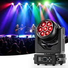 4x Zoom 7x40W LED Moving Head Stage Light RGBW DMX Beam Wash Lighting DJ Disco