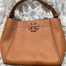Tory Burch McGraw Small Bucket Bag 74956 Brown Leather Purse Missing Strap