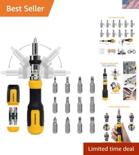 Multi Bit Screwdriver Set 13-in-1 Ratcheting Magnetic 180 Degree Pivot Tool