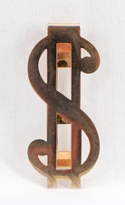 Vintage Swank Brass Money Clip Dollar Sign Cash Card Holder